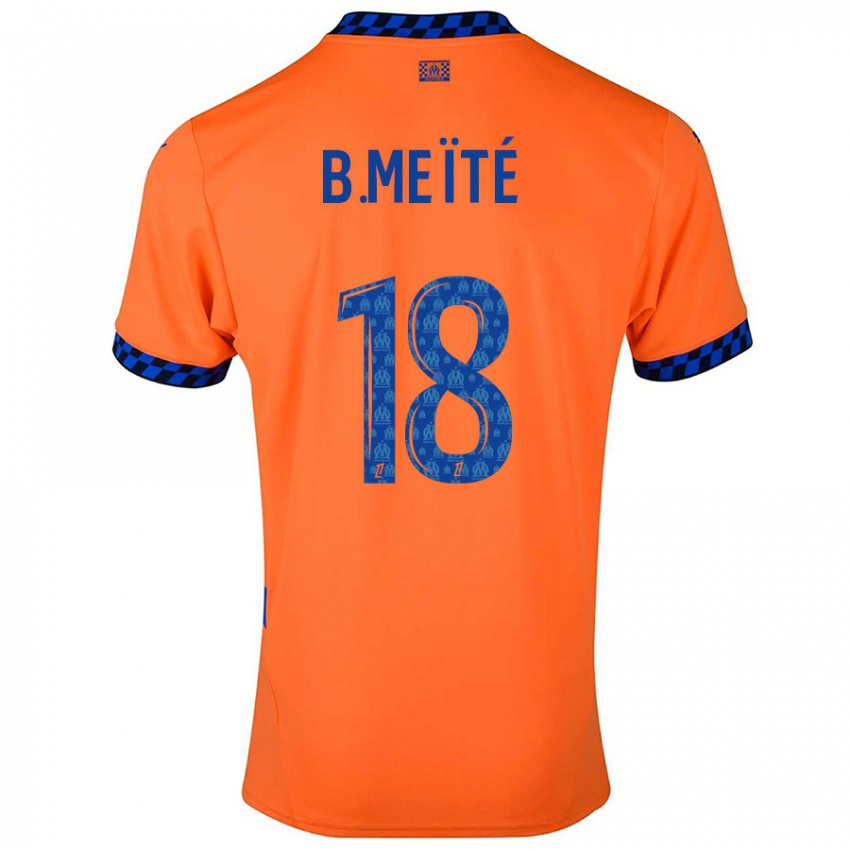 Børn Bamo Meïté #18 Orange Mørkeblå Tredje Sæt Spillertrøjer 2024/25 Trøje T-Shirt