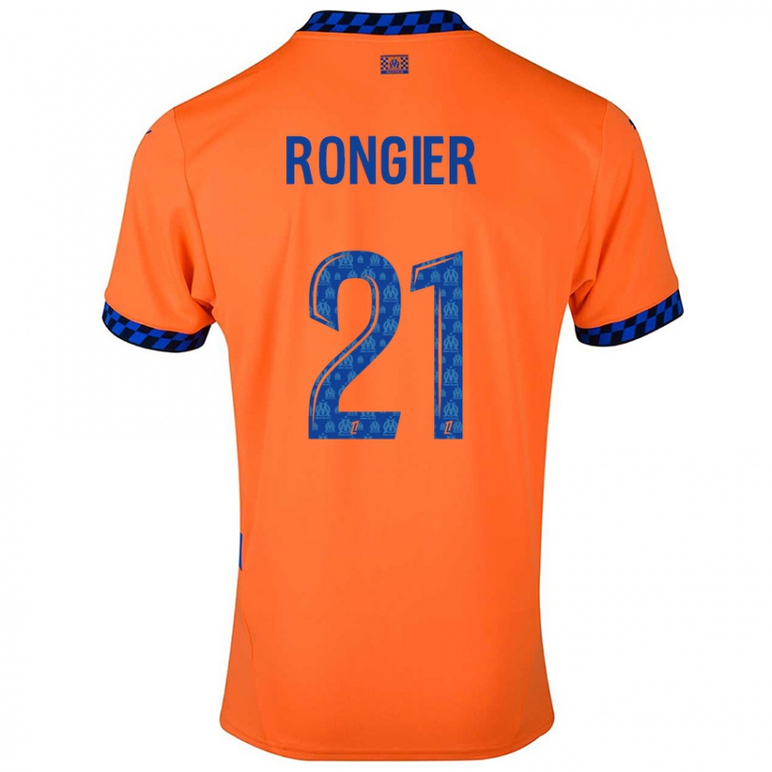 Børn Valentin Rongier #21 Orange Mørkeblå Tredje Sæt Spillertrøjer 2024/25 Trøje T-Shirt