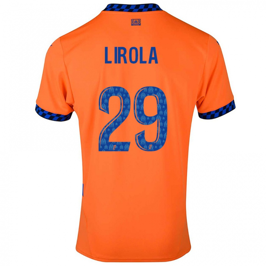 Børn Pol Lirola #29 Orange Mørkeblå Tredje Sæt Spillertrøjer 2024/25 Trøje T-Shirt