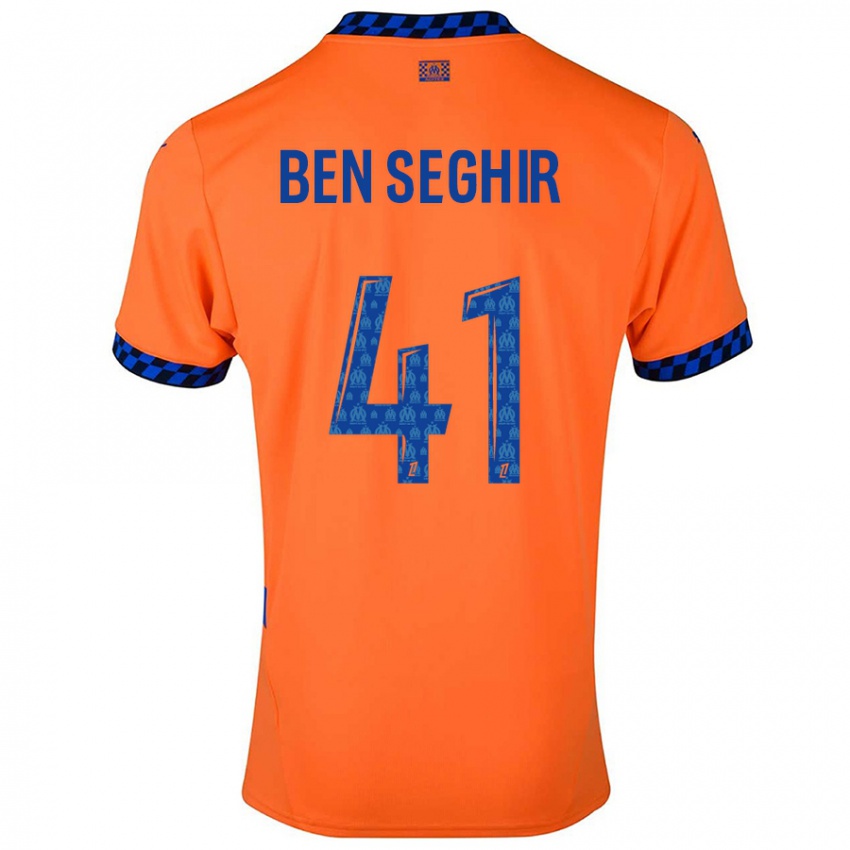 Børn Salim Ben Seghir #41 Orange Mørkeblå Tredje Sæt Spillertrøjer 2024/25 Trøje T-Shirt