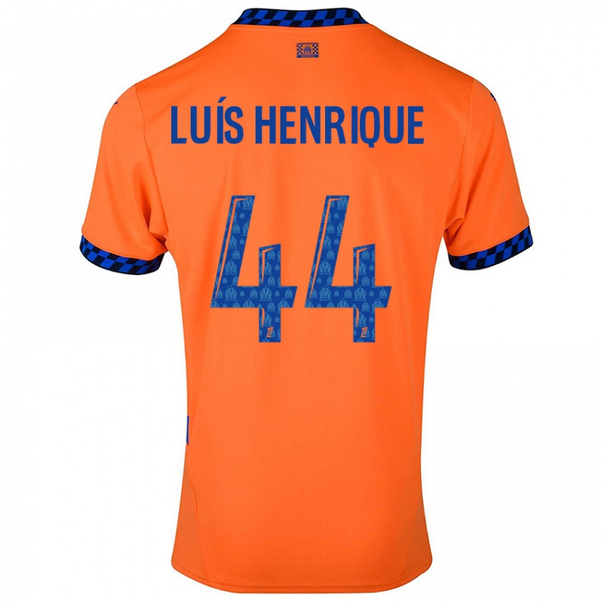 Børn Luis Henrique #44 Orange Mørkeblå Tredje Sæt Spillertrøjer 2024/25 Trøje T-Shirt