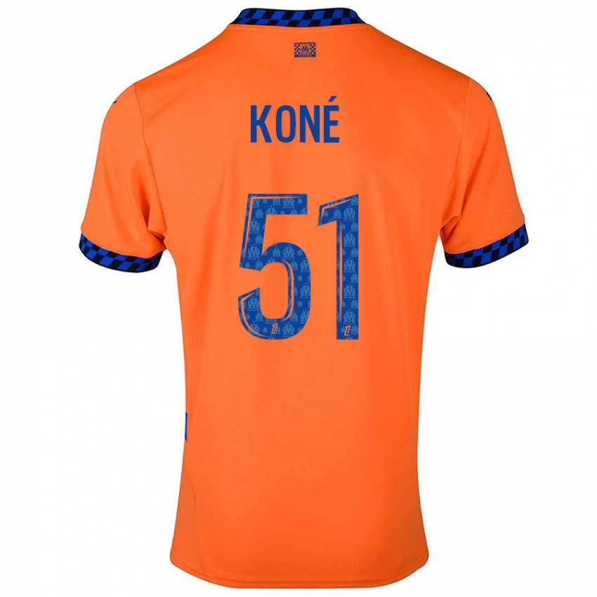 Børn Ismaël Koné #51 Orange Mørkeblå Tredje Sæt Spillertrøjer 2024/25 Trøje T-Shirt