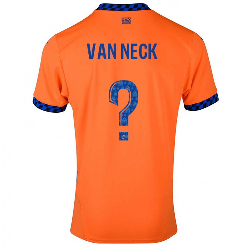 Børn Jelle Van Neck #0 Orange Mørkeblå Tredje Sæt Spillertrøjer 2024/25 Trøje T-Shirt