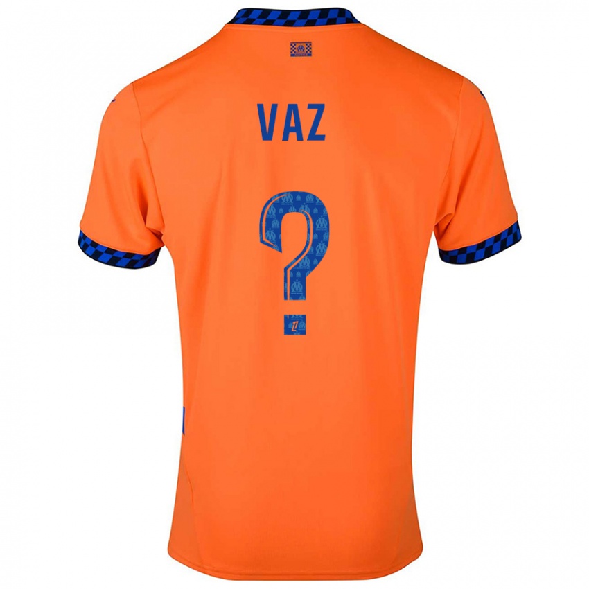 Børn Robinio Vaz #0 Orange Mørkeblå Tredje Sæt Spillertrøjer 2024/25 Trøje T-Shirt