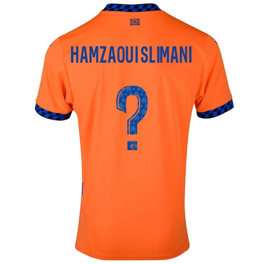 Børn Hilan Hamzaoui Slimani #0 Orange Mørkeblå Tredje Sæt Spillertrøjer 2024/25 Trøje T-Shirt