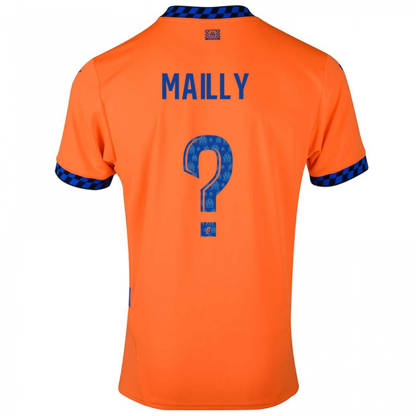 Børn Evan Mailly #0 Orange Mørkeblå Tredje Sæt Spillertrøjer 2024/25 Trøje T-Shirt