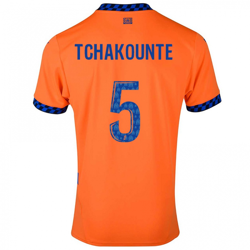 Børn Annaëlle Tchakounté #5 Orange Mørkeblå Tredje Sæt Spillertrøjer 2024/25 Trøje T-Shirt