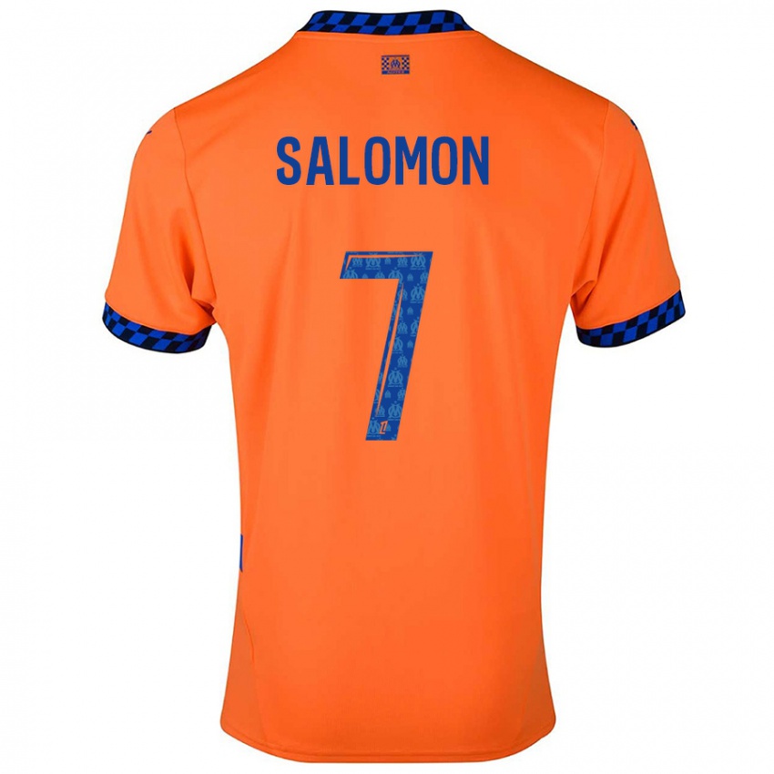 Børn Maëva Salomon #7 Orange Mørkeblå Tredje Sæt Spillertrøjer 2024/25 Trøje T-Shirt