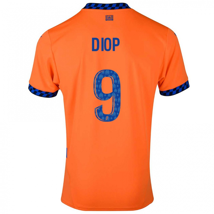 Børn Mama Diop #9 Orange Mørkeblå Tredje Sæt Spillertrøjer 2024/25 Trøje T-Shirt