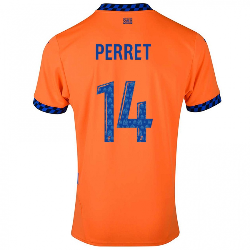 Børn Jenny Perret #14 Orange Mørkeblå Tredje Sæt Spillertrøjer 2024/25 Trøje T-Shirt