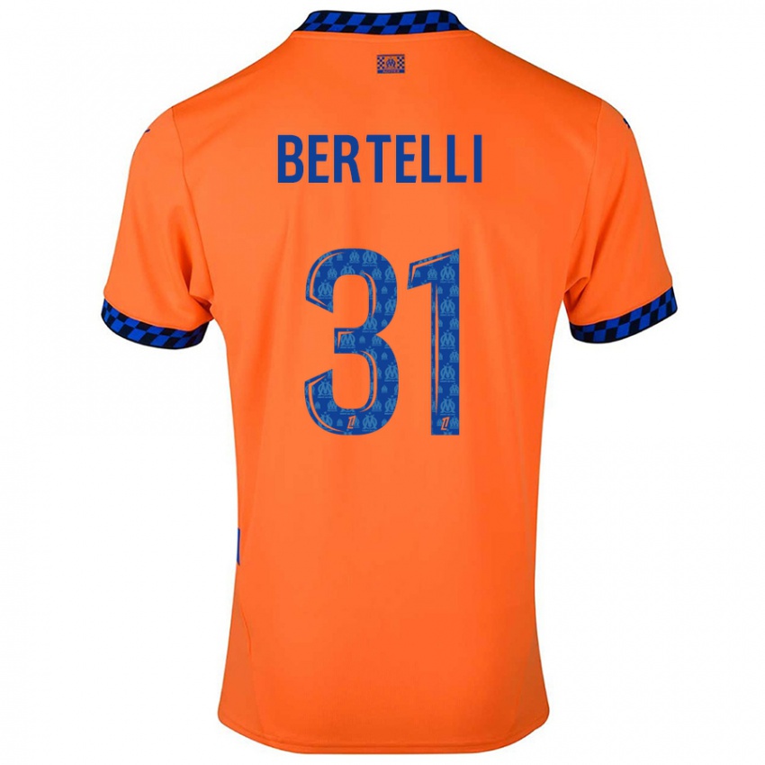 Børn Ugo Bertelli #31 Orange Mørkeblå Tredje Sæt Spillertrøjer 2024/25 Trøje T-Shirt