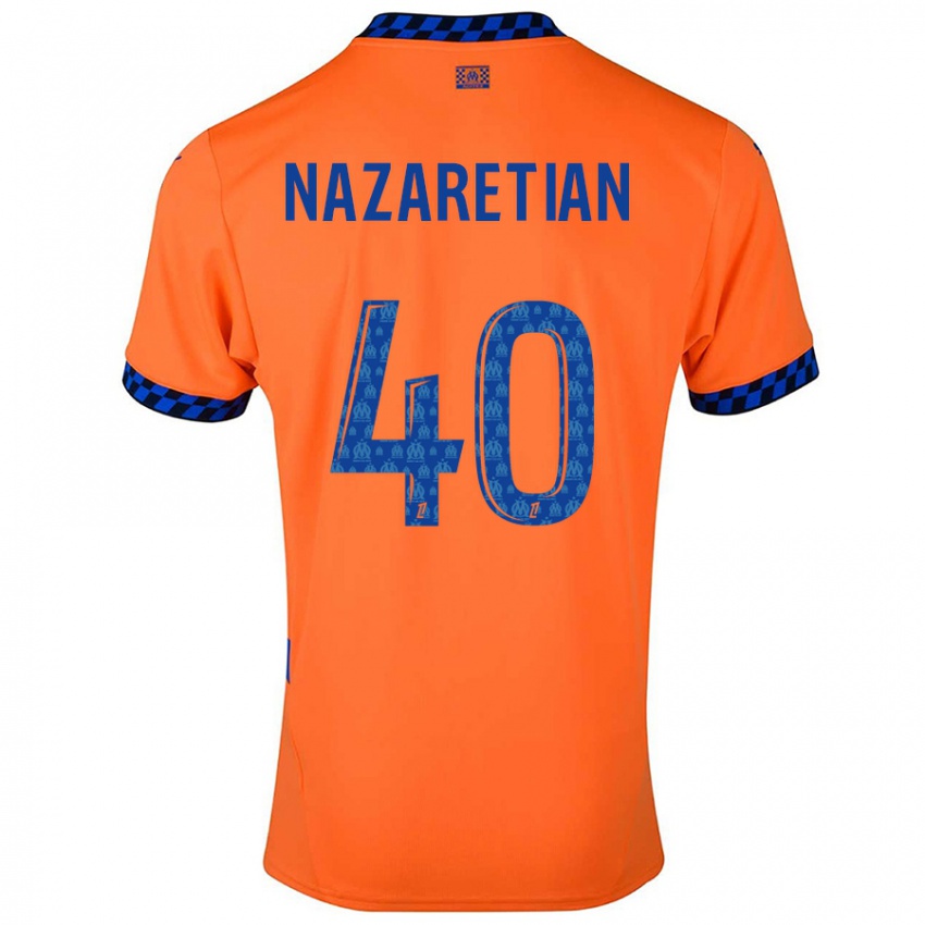 Børn Manuel Nazaretian #40 Orange Mørkeblå Tredje Sæt Spillertrøjer 2024/25 Trøje T-Shirt