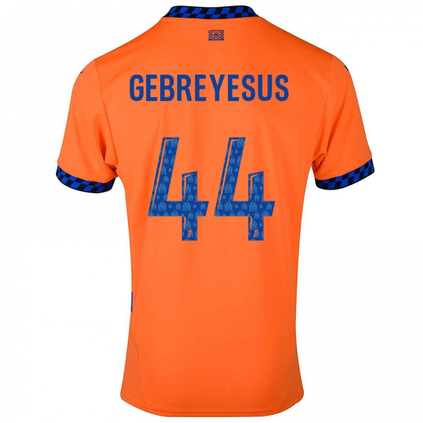 Børn Esey Gebreyesus #44 Orange Mørkeblå Tredje Sæt Spillertrøjer 2024/25 Trøje T-Shirt