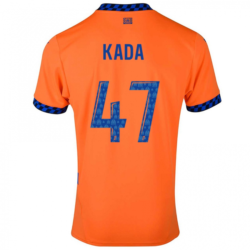 Børn Joakim Kada #47 Orange Mørkeblå Tredje Sæt Spillertrøjer 2024/25 Trøje T-Shirt