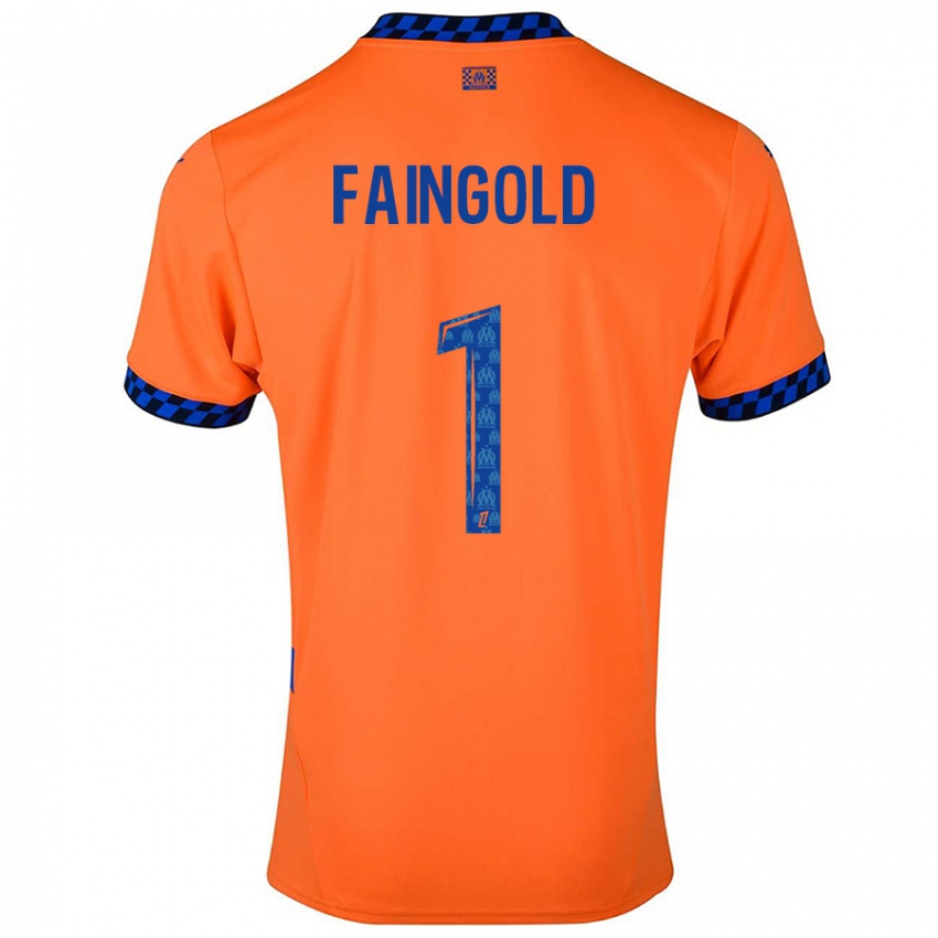 Børn Abbie Faingold #1 Orange Mørkeblå Tredje Sæt Spillertrøjer 2024/25 Trøje T-Shirt