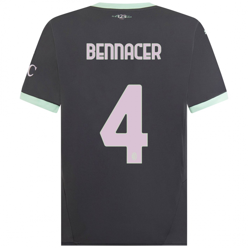 Børn Ismael Bennacer #4 Grå Tredje Sæt Spillertrøjer 2024/25 Trøje T-Shirt