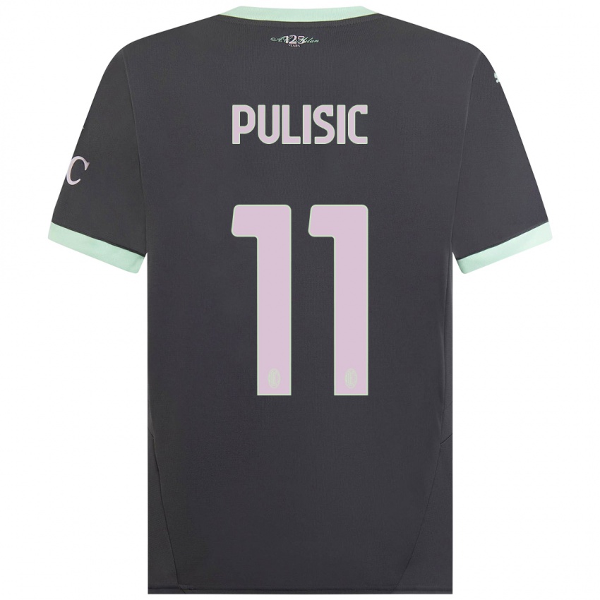 Børn Christian Pulisic #11 Grå Tredje Sæt Spillertrøjer 2024/25 Trøje T-Shirt