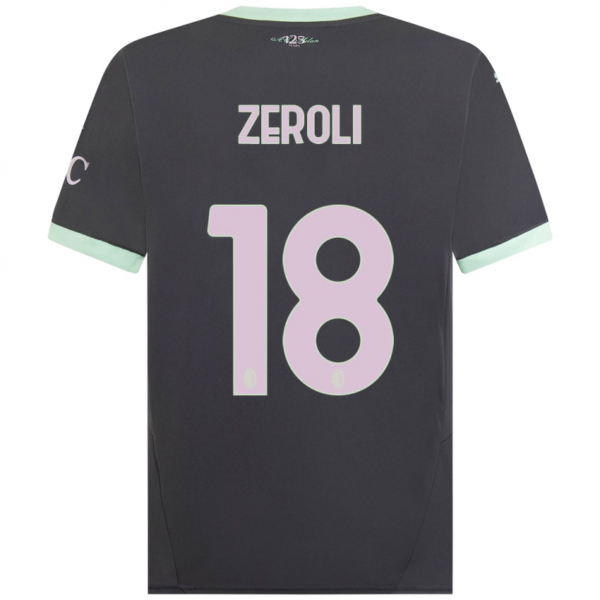 Børn Kevin Zeroli #18 Grå Tredje Sæt Spillertrøjer 2024/25 Trøje T-Shirt