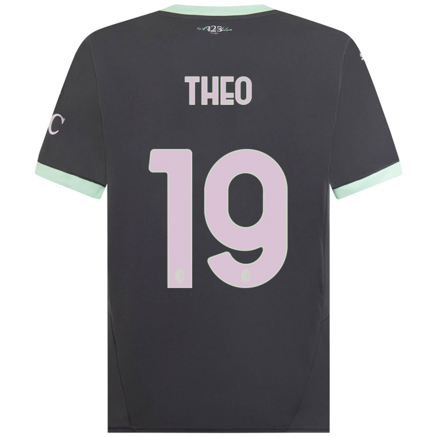 Børn Theo Hernandez #19 Grå Tredje Sæt Spillertrøjer 2024/25 Trøje T-Shirt