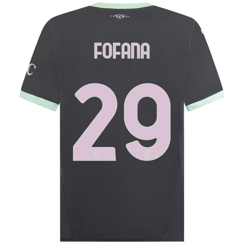 Børn Youssouf Fofana #29 Grå Tredje Sæt Spillertrøjer 2024/25 Trøje T-Shirt