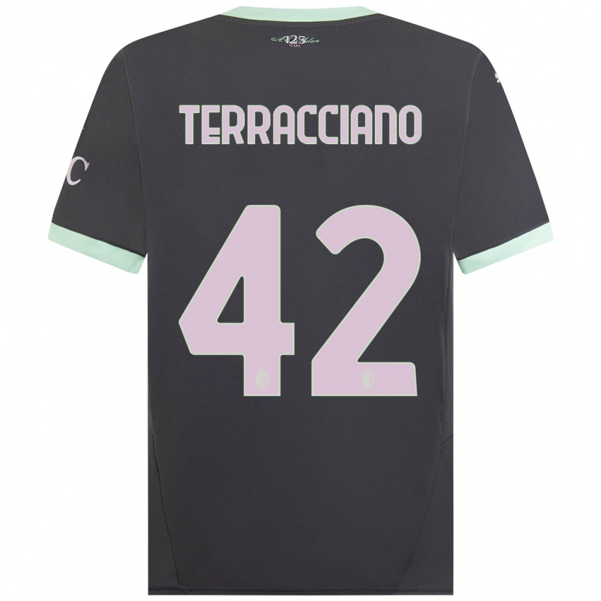 Børn Filippo Terracciano #42 Grå Tredje Sæt Spillertrøjer 2024/25 Trøje T-Shirt