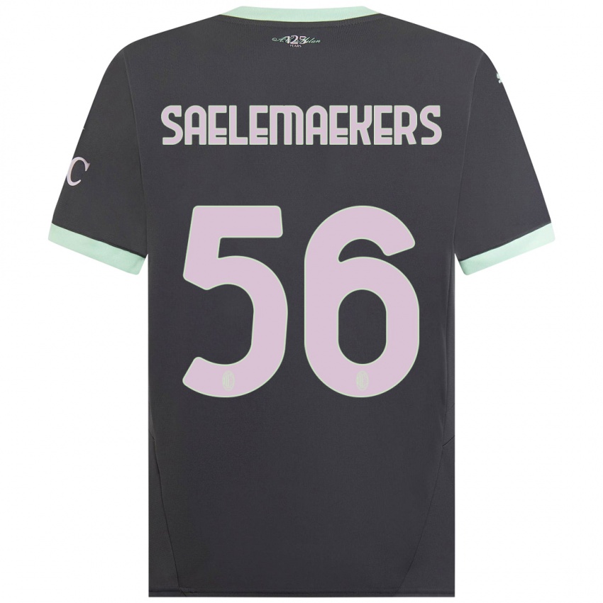 Børn Alexis Saelemaekers #56 Grå Tredje Sæt Spillertrøjer 2024/25 Trøje T-Shirt