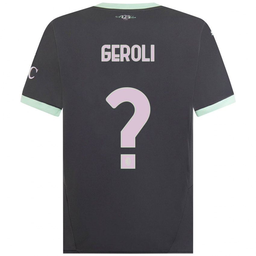 Børn Matteo Geroli #0 Grå Tredje Sæt Spillertrøjer 2024/25 Trøje T-Shirt