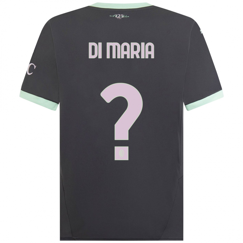 Børn Alessandro Di Maria #0 Grå Tredje Sæt Spillertrøjer 2024/25 Trøje T-Shirt