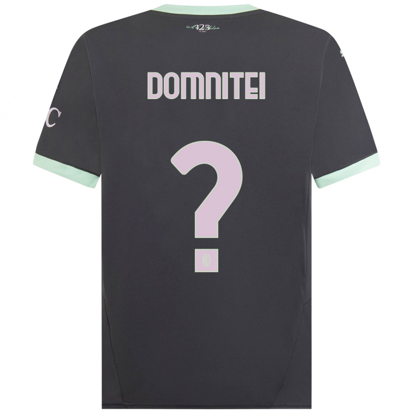 Børn Francesco Domniței #0 Grå Tredje Sæt Spillertrøjer 2024/25 Trøje T-Shirt