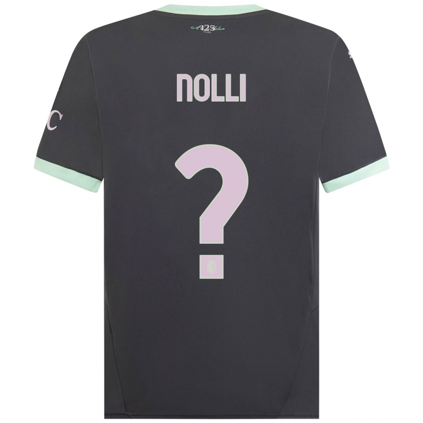 Børn Luca Nolli #0 Grå Tredje Sæt Spillertrøjer 2024/25 Trøje T-Shirt