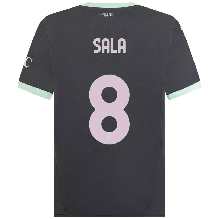 Børn Emanuele Sala #8 Grå Tredje Sæt Spillertrøjer 2024/25 Trøje T-Shirt