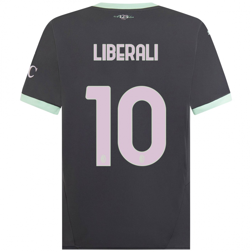 Børn Mattia Liberali #10 Grå Tredje Sæt Spillertrøjer 2024/25 Trøje T-Shirt