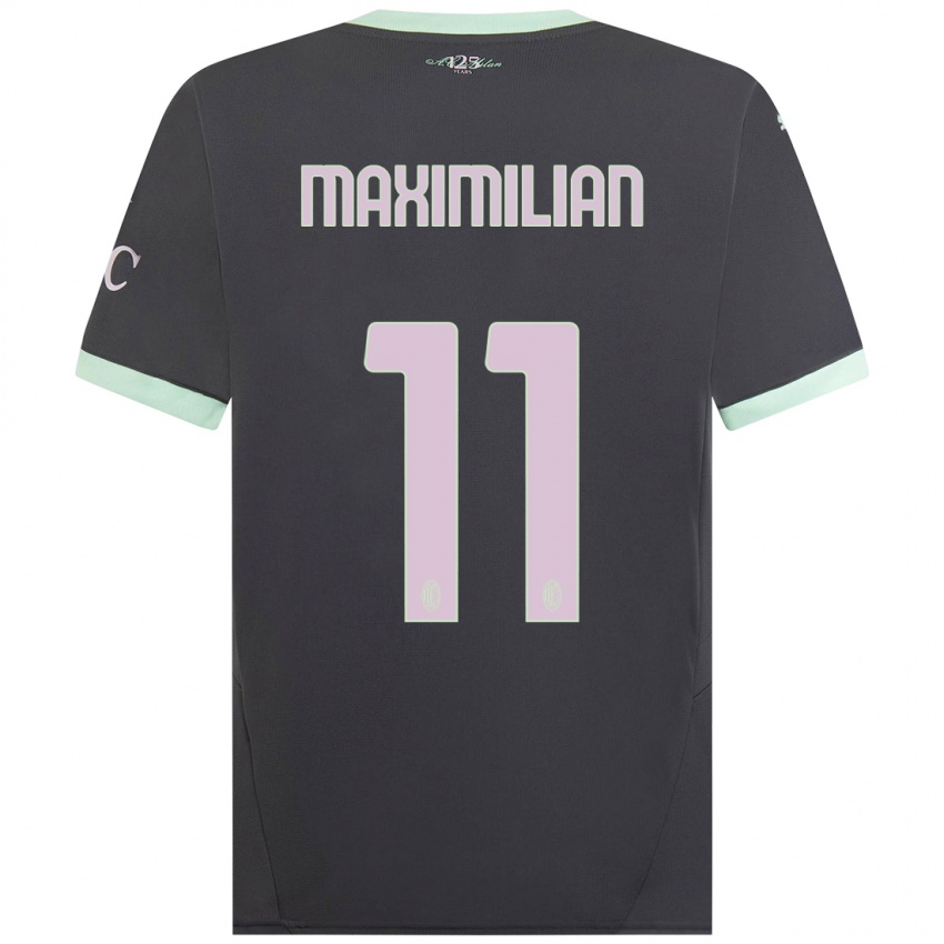 Børn Maximilian Ibrahimović #11 Grå Tredje Sæt Spillertrøjer 2024/25 Trøje T-Shirt