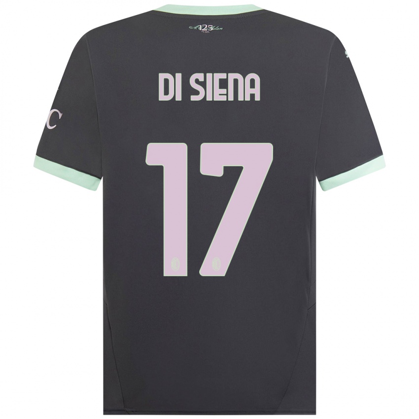 Børn Andrea Di Siena #17 Grå Tredje Sæt Spillertrøjer 2024/25 Trøje T-Shirt