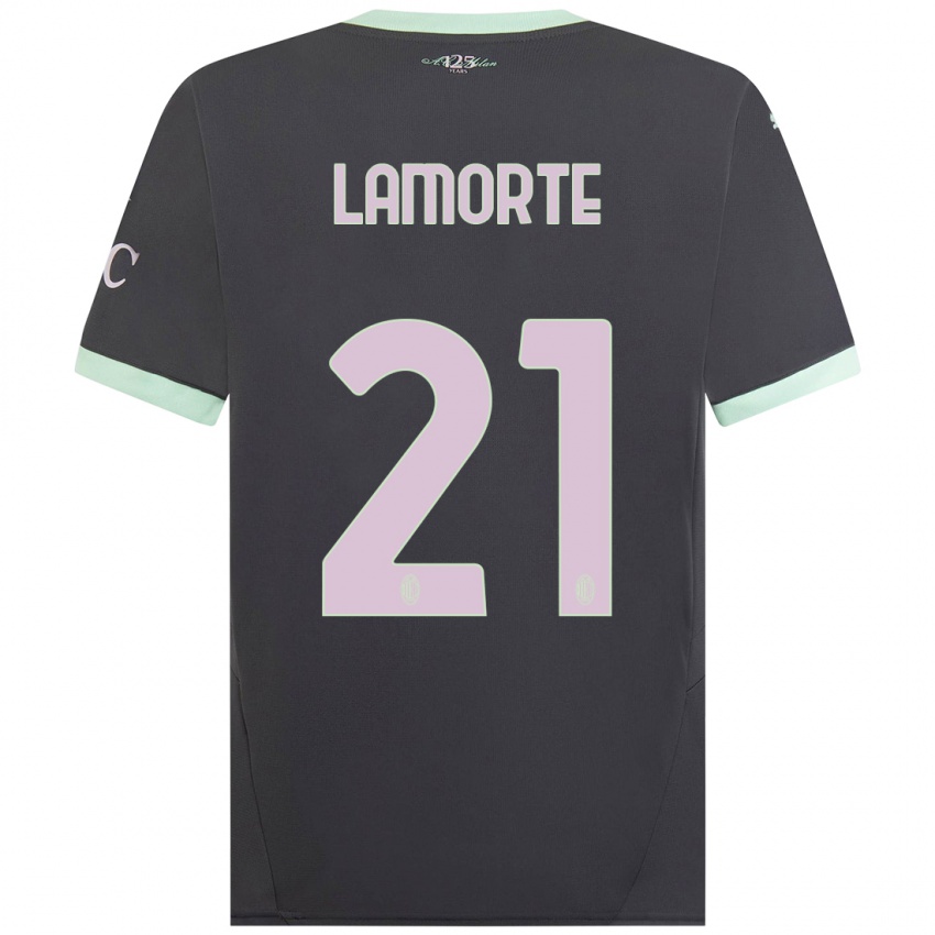 Børn Alessandro Lamorte #21 Grå Tredje Sæt Spillertrøjer 2024/25 Trøje T-Shirt