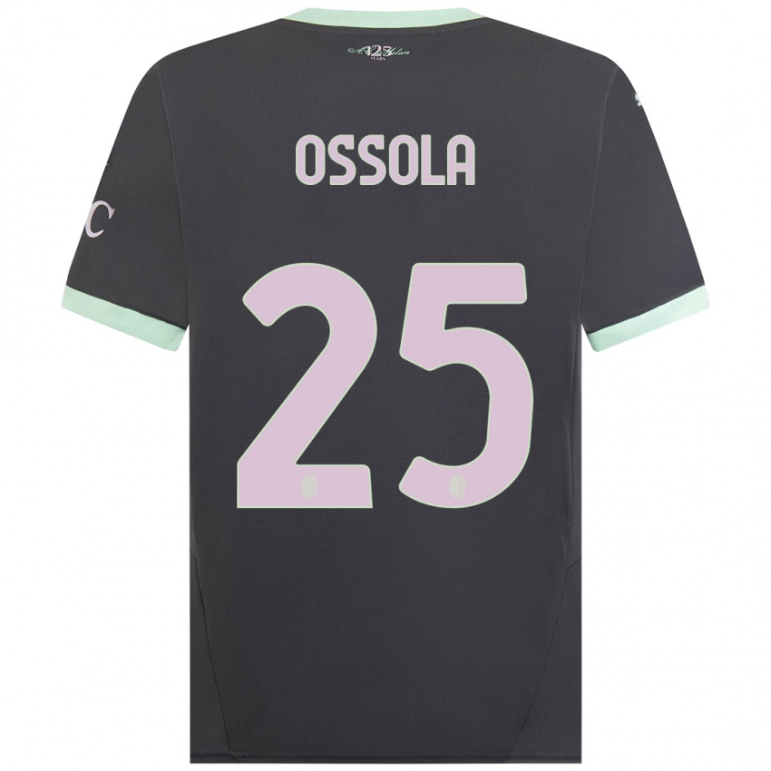 Børn Lorenzo Ossola #25 Grå Tredje Sæt Spillertrøjer 2024/25 Trøje T-Shirt