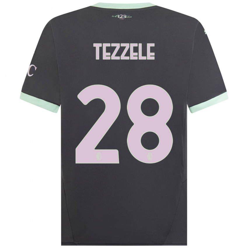 Børn Matteo Tezzele #28 Grå Tredje Sæt Spillertrøjer 2024/25 Trøje T-Shirt