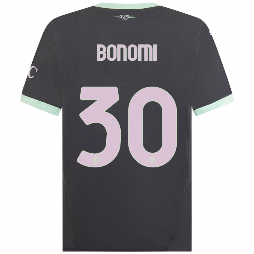 Børn Alessandro Bonomi #30 Grå Tredje Sæt Spillertrøjer 2024/25 Trøje T-Shirt