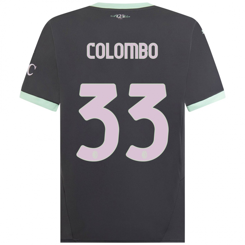 Børn Federico Colombo #33 Grå Tredje Sæt Spillertrøjer 2024/25 Trøje T-Shirt