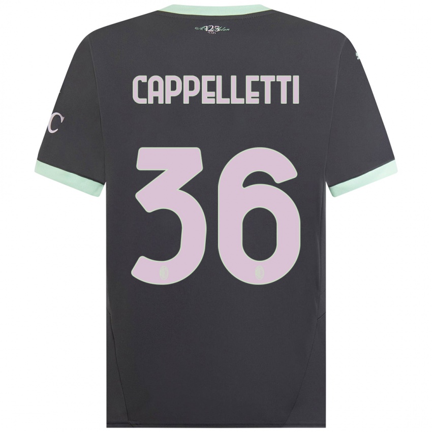 Børn Mattia Cappelletti #36 Grå Tredje Sæt Spillertrøjer 2024/25 Trøje T-Shirt