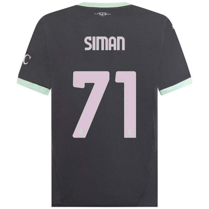 Børn Alexandru Șiman #71 Grå Tredje Sæt Spillertrøjer 2024/25 Trøje T-Shirt