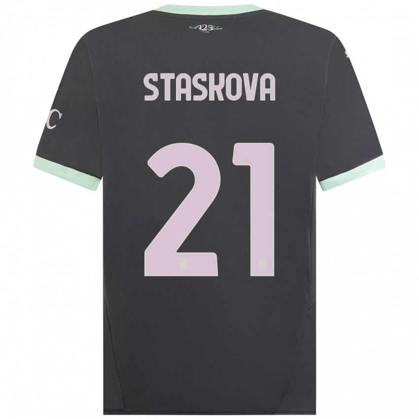 Børn Andrea Stašková #21 Grå Tredje Sæt Spillertrøjer 2024/25 Trøje T-Shirt