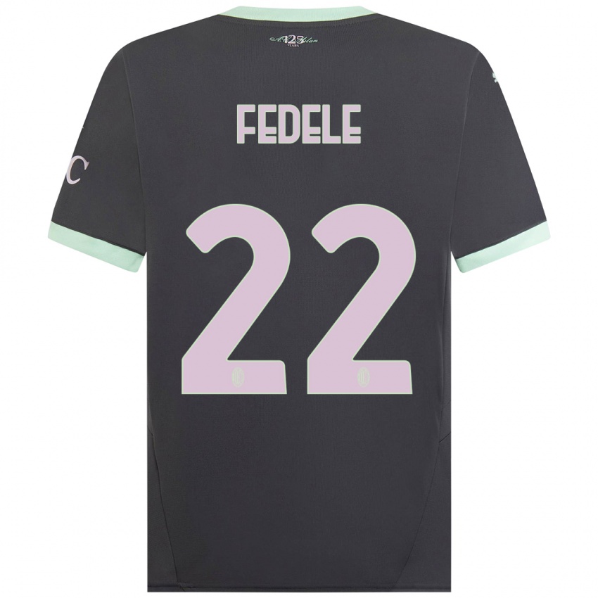 Børn Noemi Fedele #22 Grå Tredje Sæt Spillertrøjer 2024/25 Trøje T-Shirt