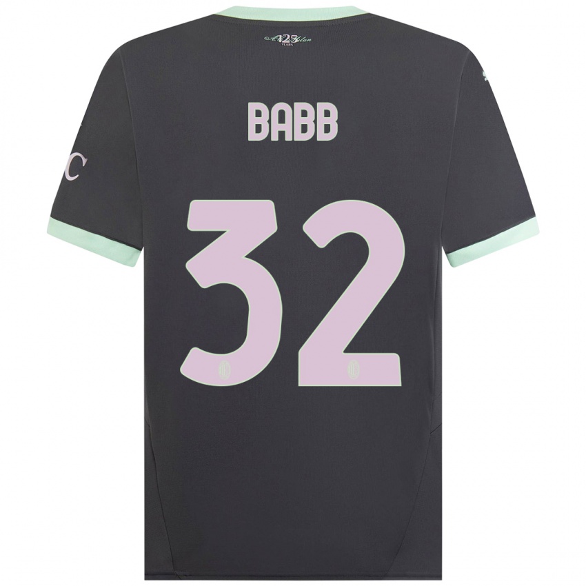 Børn Selena Delia Babb #32 Grå Tredje Sæt Spillertrøjer 2024/25 Trøje T-Shirt