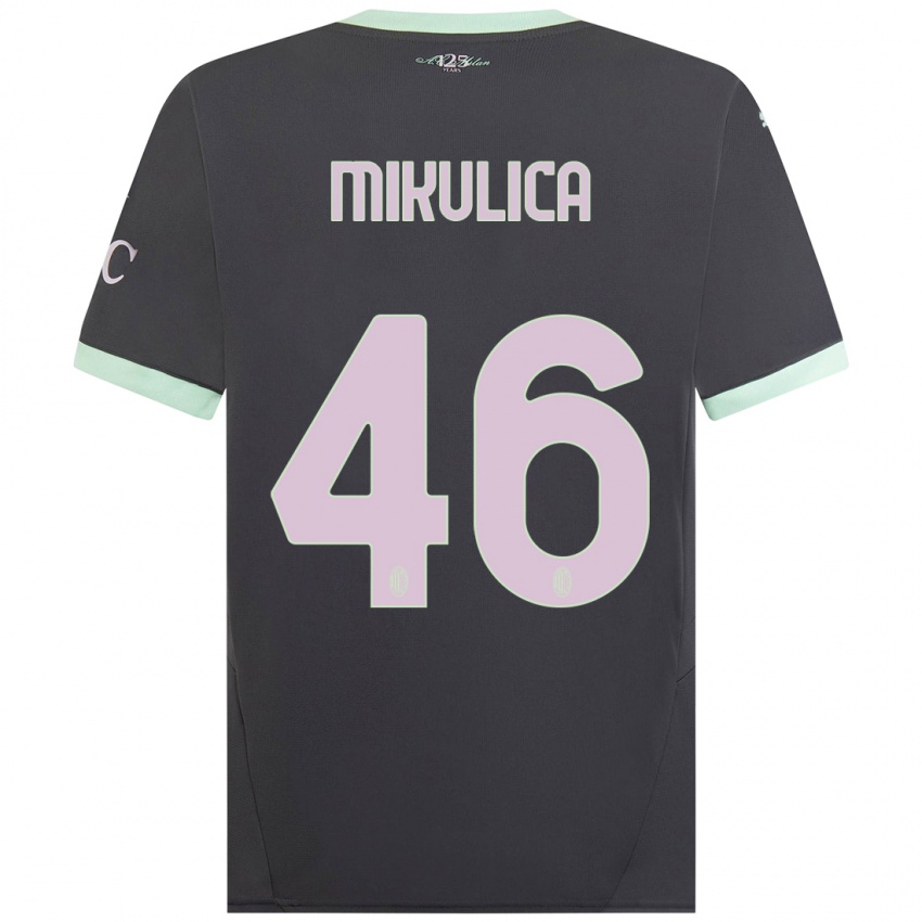 Børn Petra Mikulica #46 Grå Tredje Sæt Spillertrøjer 2024/25 Trøje T-Shirt