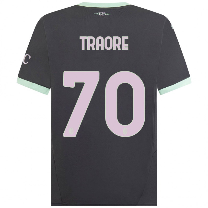 Børn Chaka Traore #70 Grå Tredje Sæt Spillertrøjer 2024/25 Trøje T-Shirt