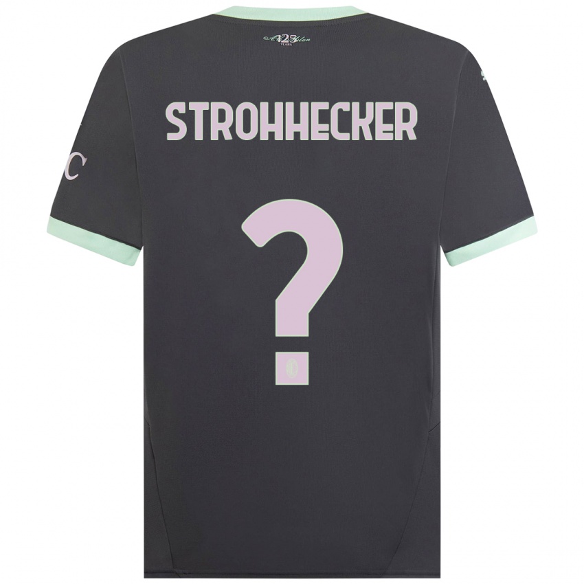 Børn Riccardo Strohhecker #0 Grå Tredje Sæt Spillertrøjer 2024/25 Trøje T-Shirt