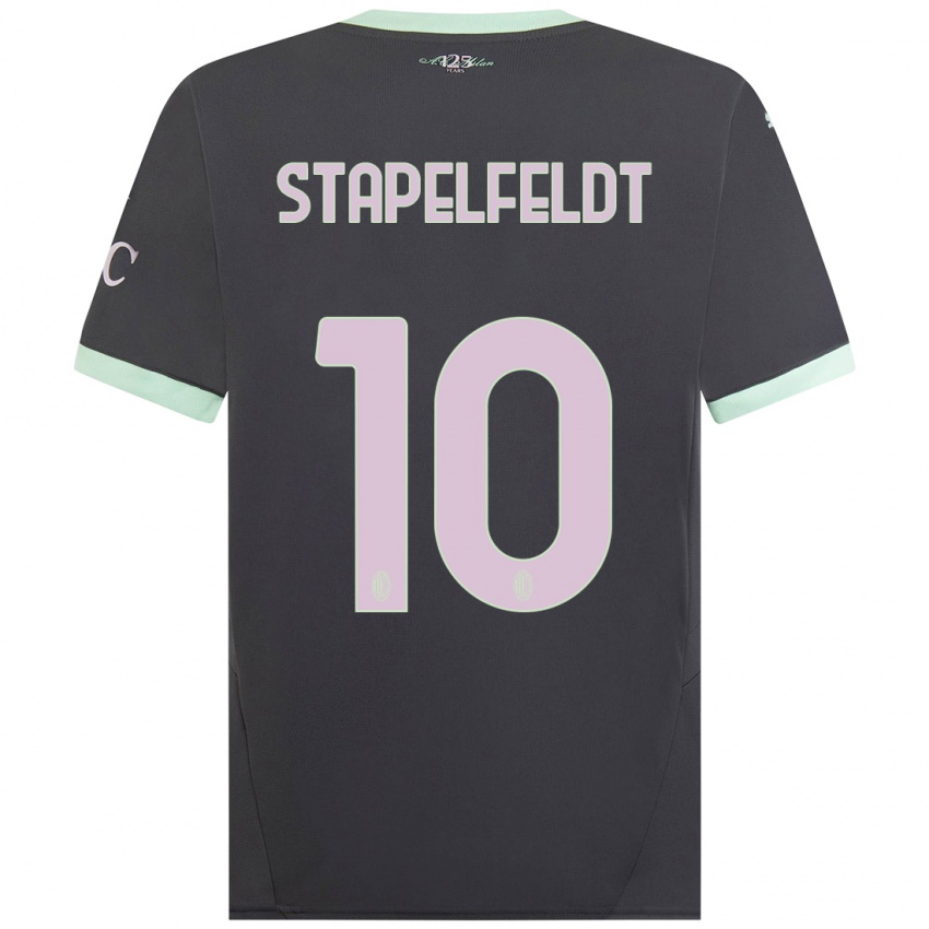 Børn Nina Stapelfeldt #10 Grå Tredje Sæt Spillertrøjer 2024/25 Trøje T-Shirt