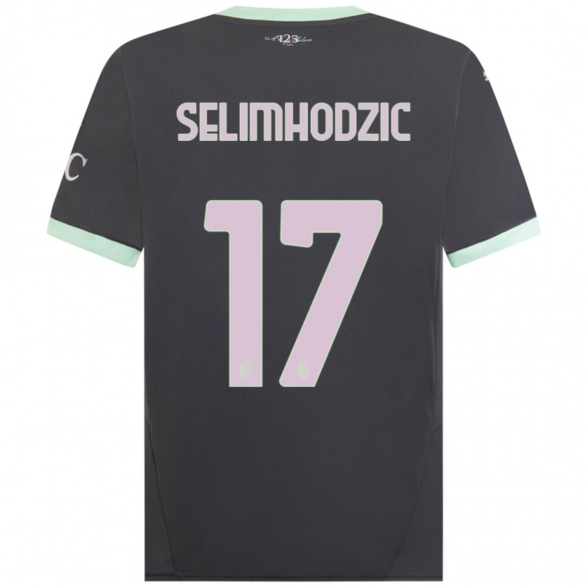 Børn Noa Selimhodzic #17 Grå Tredje Sæt Spillertrøjer 2024/25 Trøje T-Shirt