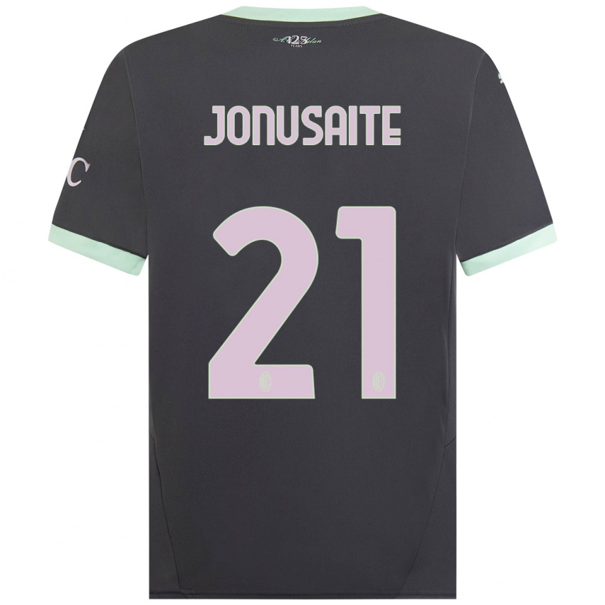 Børn Rimante Jonusaite #21 Grå Tredje Sæt Spillertrøjer 2024/25 Trøje T-Shirt